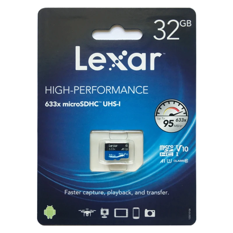 Карта памяти Lexar 633x microsd 512 ГБ 256 128 64 microSDXC/SDHC U3 32 U1 класс 10 карта для