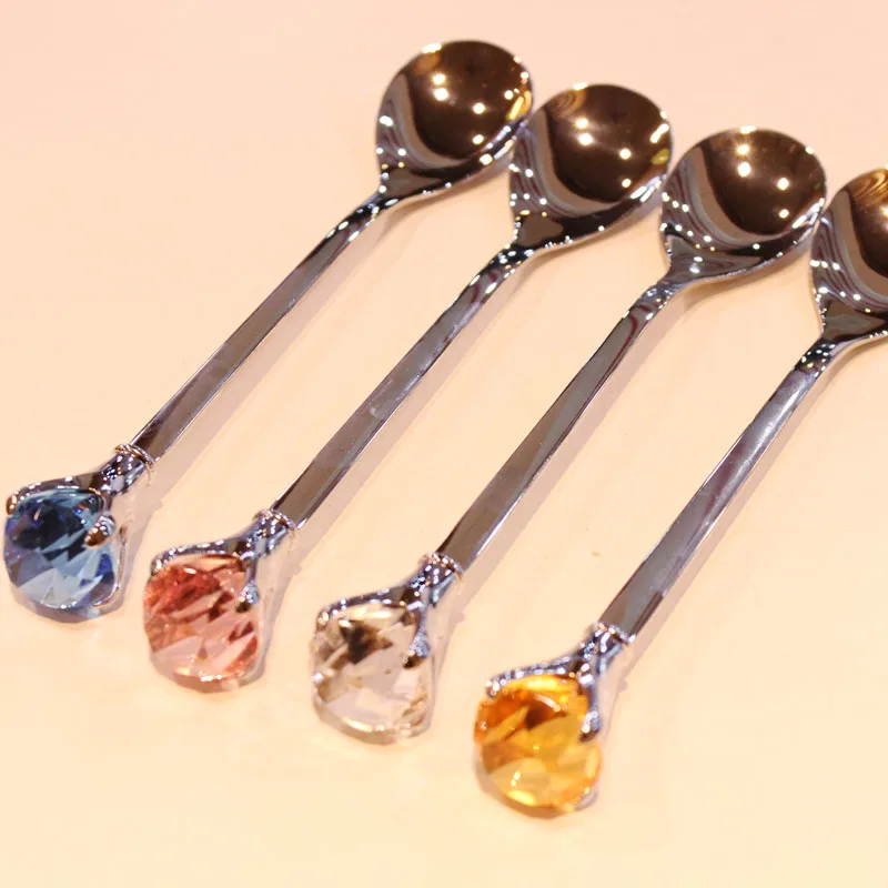 Роскошные бриллиантовые квадратные столовые приборы из нержавеющей стали 304