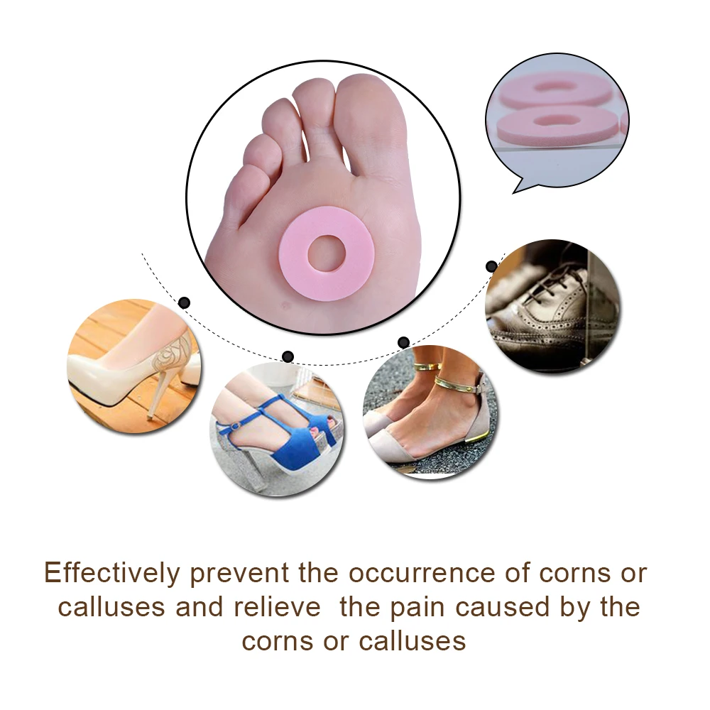 18 Pcs Foot Care Products Cream Tool Sponge Circle Shoe Corn Sticker Remover Heel Liner Pain Relief D1289 | Красота и здоровье