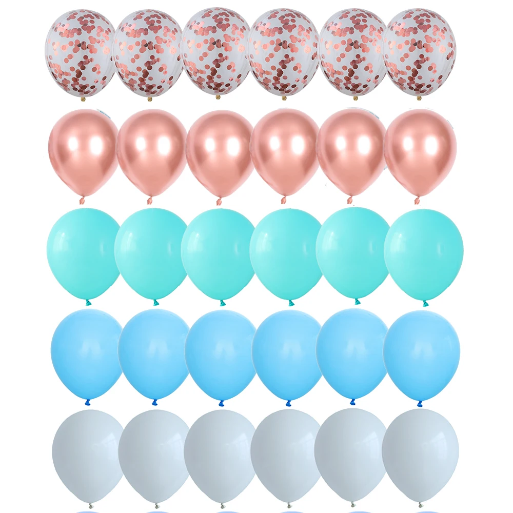 

30pcs Tiffany Blue Balloons Set Chrome Metallic Latex Balloon with Confetti Balloons Wedding Birthday Party Decor Baby Shower