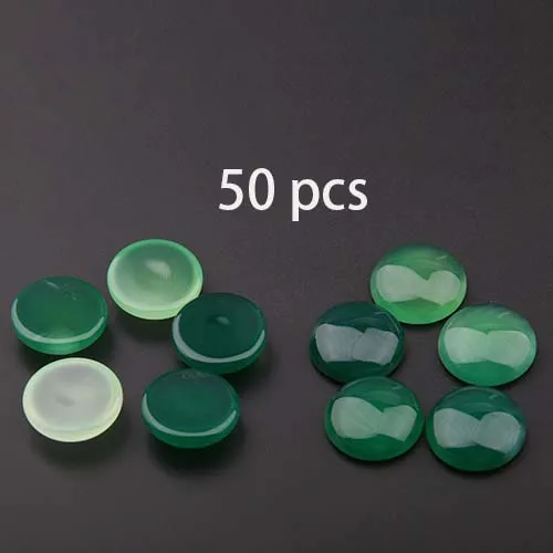 50 pcs 20 шт. натуральные камни зеленые Агаты Нефритовый камень Кабошон без отверстий бусины для изготовления ювелирных изделий DIY кольцо аксессуары бусины - Цвет: 50 pcs