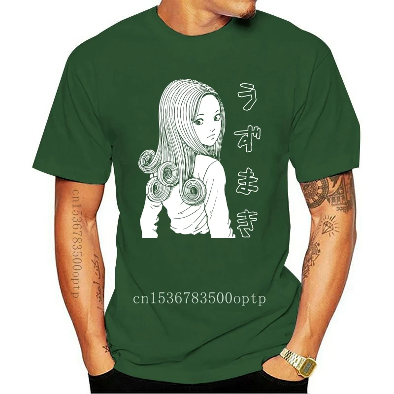 

Новая хлопковая черная рубашка с коротким рукавом удзумаки Кири гошима удзумаки дзюндзи Ито японская ужасная манга Мужская футболка