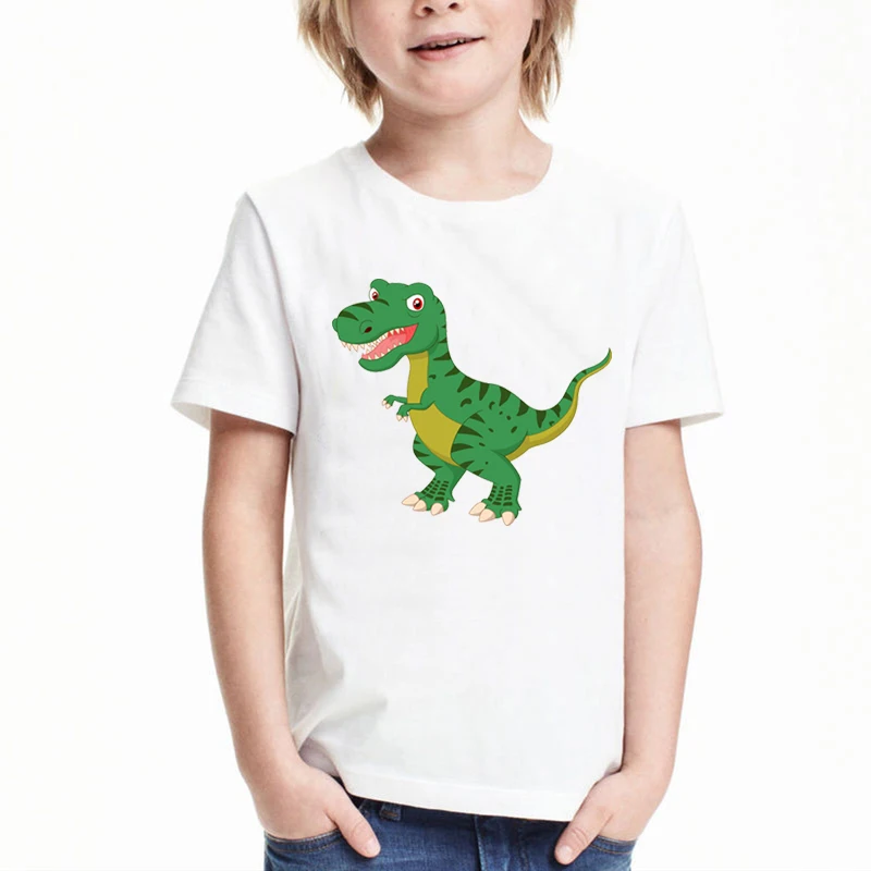 Camiseta de moda de verano para ni&ntilde;as, ropa de dinosaurio para ni&ntilde;os, camisetas con gr&aacute;fico de animales bonitos, ropa para ni&ntilde;os-1