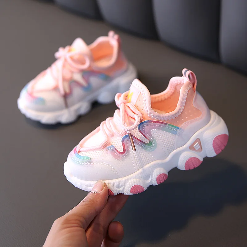 New Spring Children Shoes for Girls Sport Shoes Fashion Breathable Baby Shoes Soft Bottom Non-slip Casual Kids Boys Sneakers