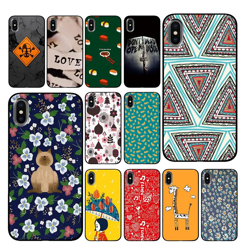 Обои с изображением жирафа черный чехол ТПУ для iPhone 5 5S 6 6s 7 8 Plus X XS XR 11 Pro