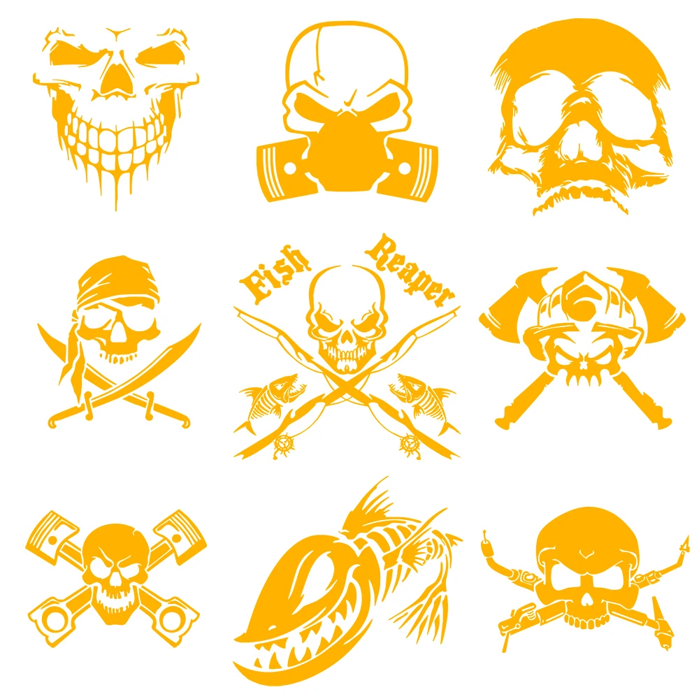 Виниловые автомобильные наклейки ChienHow в виде черепа 3D забавные JDM на автомобиль