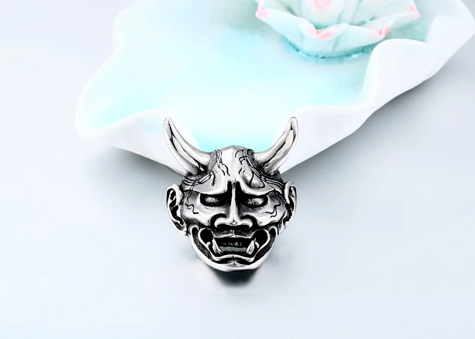 BEIERStainless steel Evil Oni Noh Hannya ожерелье с подвеской-маской, кошелек, соединитель, Очаровательная цепочка,, подарок на Хэллоуин, BP8-382