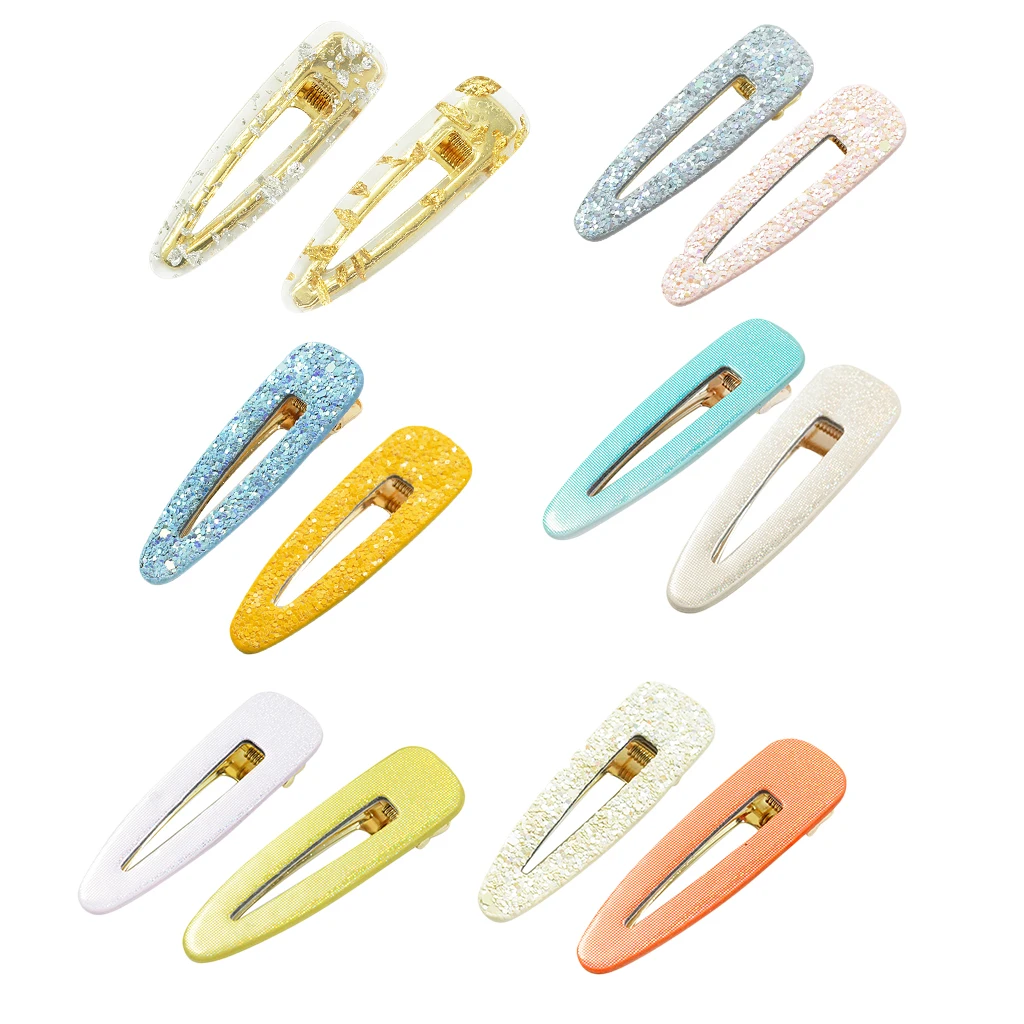 

2Pcs Rhinestone Snap Hair Clips Large Hair Barrettes Hairpins Crystal Hair Clips for Women Girls Wedding Hair Accessories
