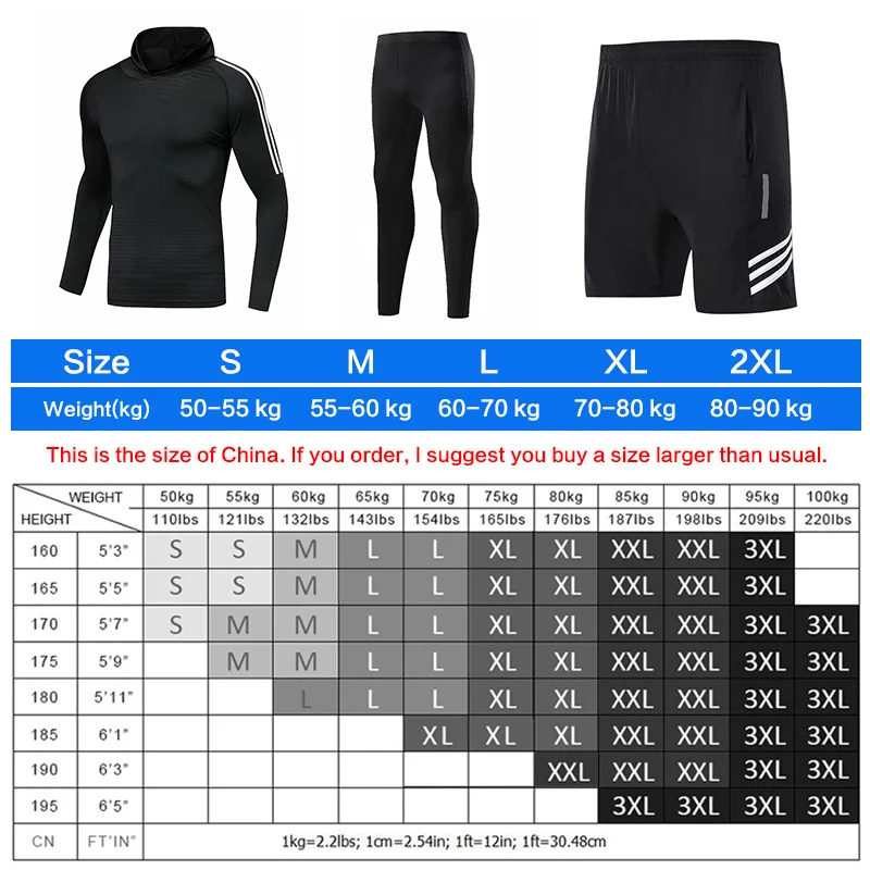 

Men's sports black compression stretch suit breathable exercise jogging suit fitness training suit outdoor riding suit