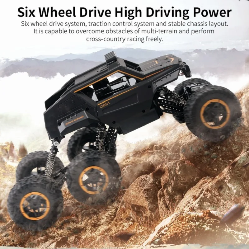 RC Car with Light 6WD 2.4Ghz Remote Control Crawler Big Size Monster Off Road High Speed Truck Kids Toys Gift Boys Child | Игрушки и