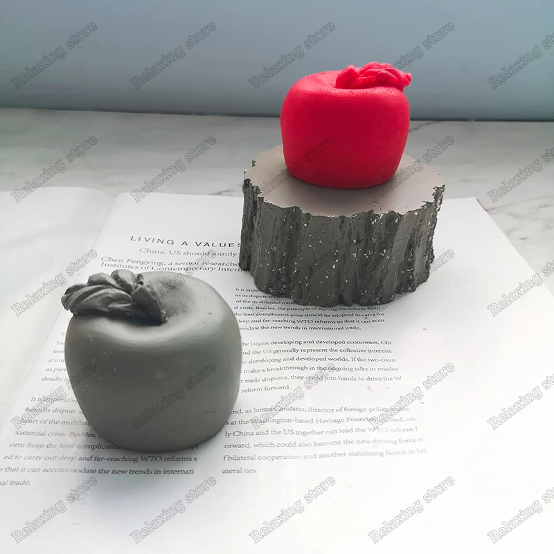 Пень бетонная Форма 3D яблоко Гипсовая Штукатурка форма для стола Декор дерево табурет цемент свеча ручной работы силиконовые формы
