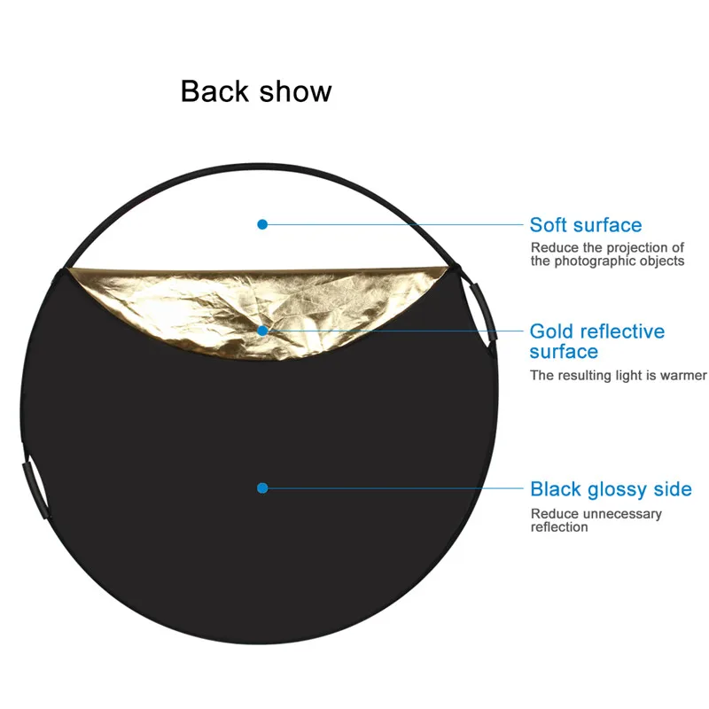 Портативный отражатель диаметром 60 см 5 в 1 с сумкой|Светоотражатели| |