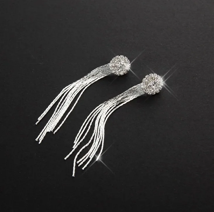 2021 Pendientes Mujer Moda Earings Hot Style Distance Love Fashion Temperament Female Crystal Tassel Earrings Bride | Украшения и