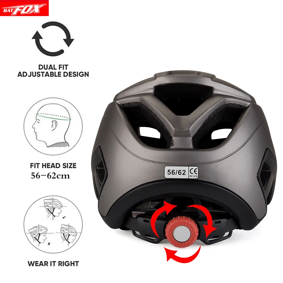 BATFOX Bicycle Helmet women men Adult helmet fox mtb Intergrally-molded casco ciclismo fiets helm capacete cycling bike helmet