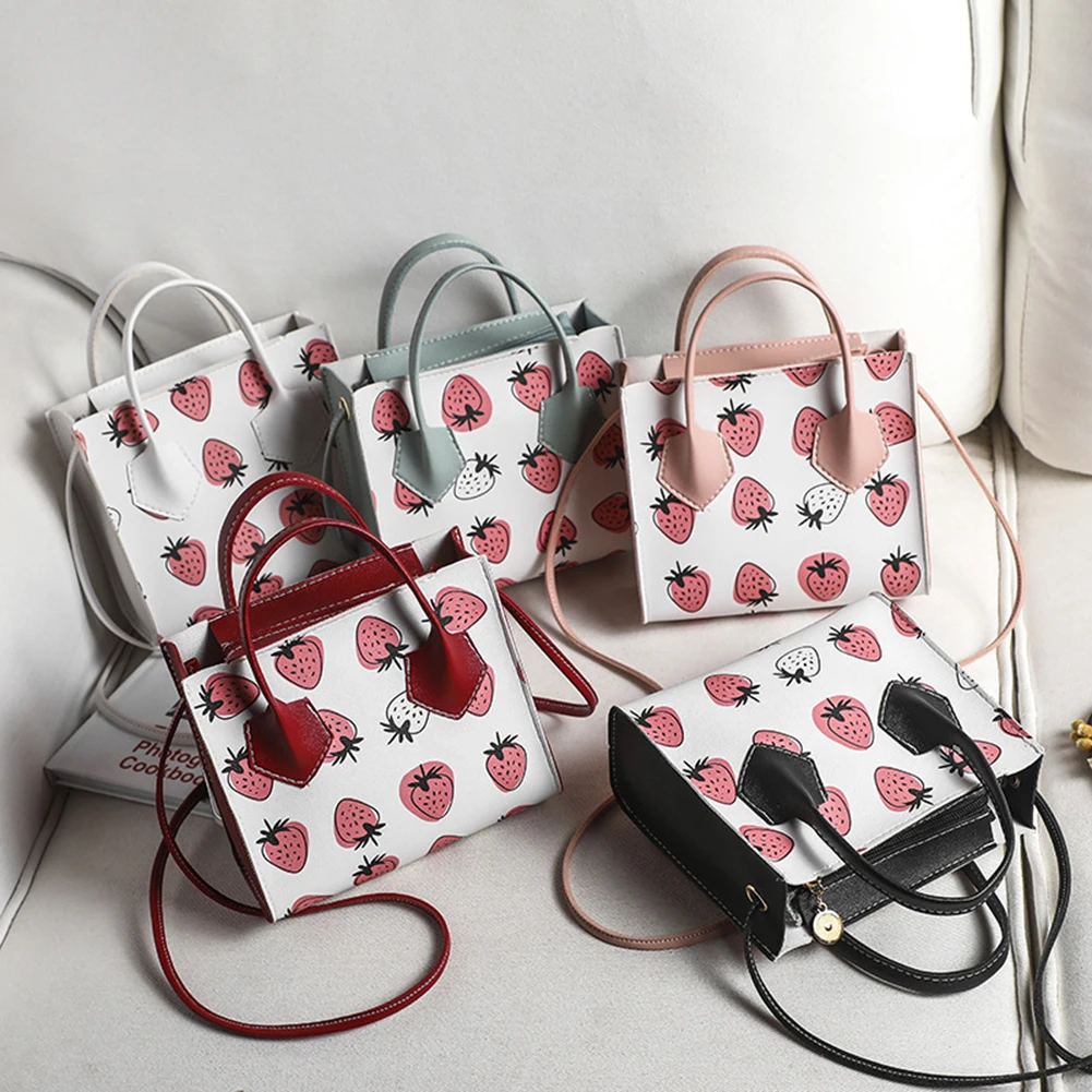

Women Fashion Strawberry Print Shoulder Bag Shoulder Bag Retro Soild Color Crossbody Bags Messenger Bags