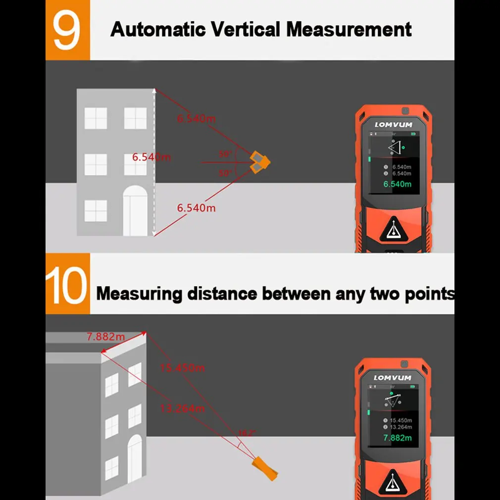 Лазерный дальномер с сенсорным экраном Bluetooth мини-дальномер диастиметр угол