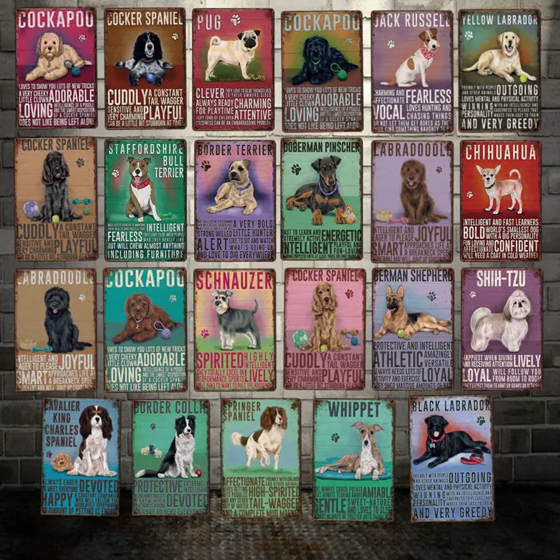[DecorMan] Custom Pet DOG CAT металлический знак виппет лабрадор такапор настенная живопись