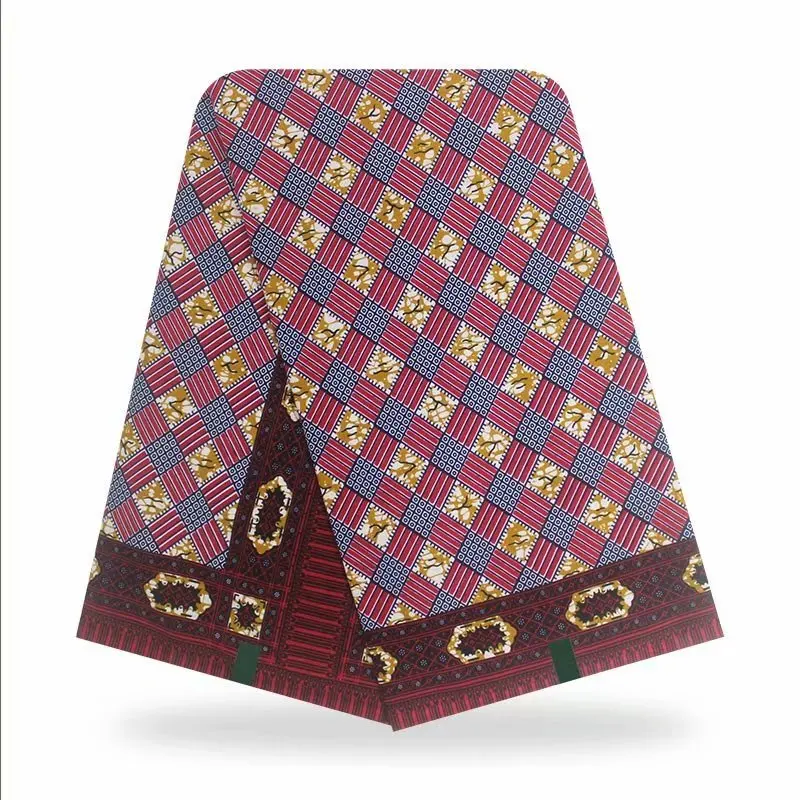 

Fashion Wax 100% Cotton African Fabric 2021 High Quality Embroidery Batik Ankara Fabrics 6 Yards/pcs For Dress Wax-H113