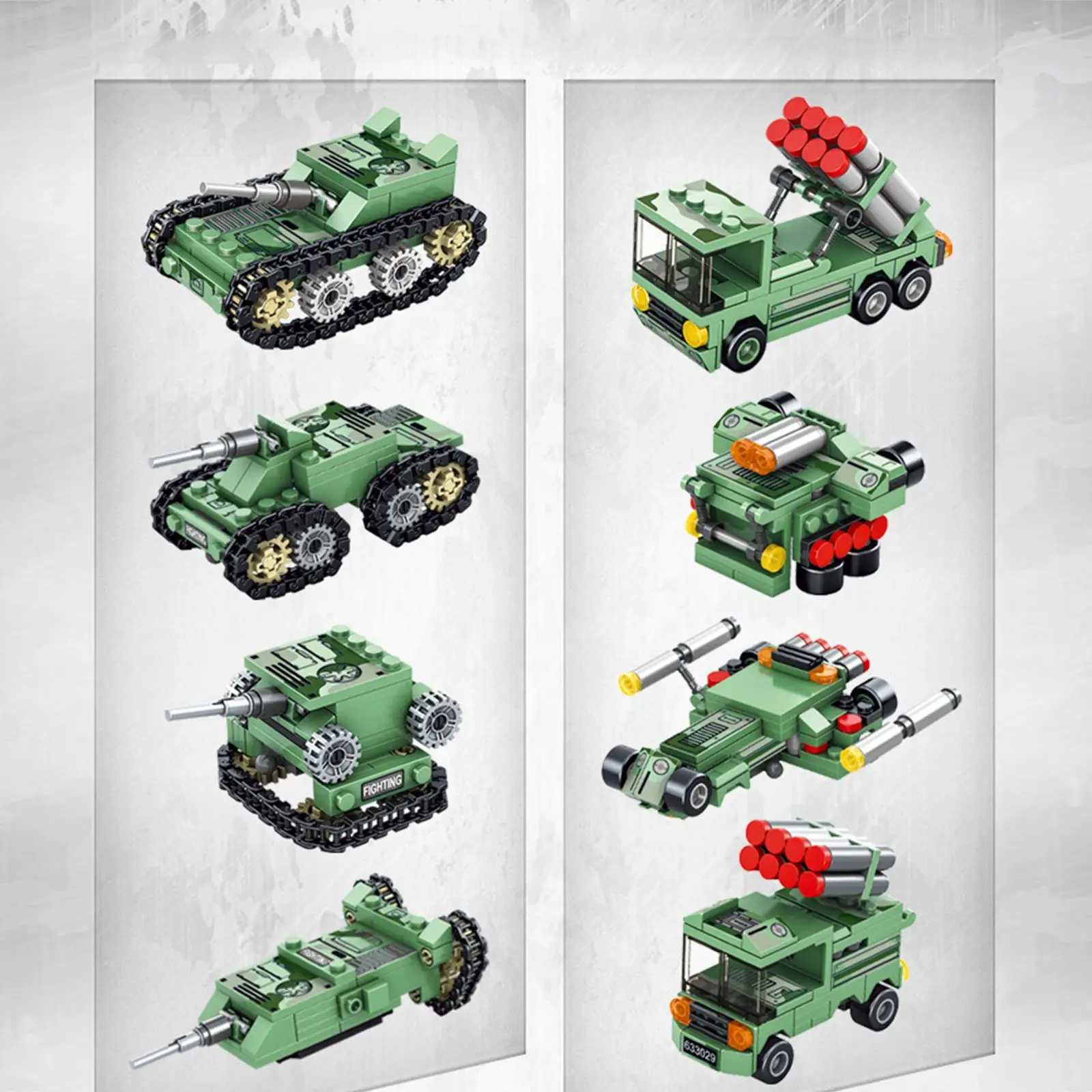 

832Pcs Deformation Tank Robot Building Blocks Military Armored Car Mecha Set For Children Adult Gift