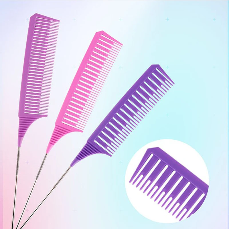 

Fine-Tooth Comb Metal Pin Anti-Static Hair Style Rat Tail Comb Hair Edge Styling Hairdressin Beauty Tools Trimmer Brush 3Pcs