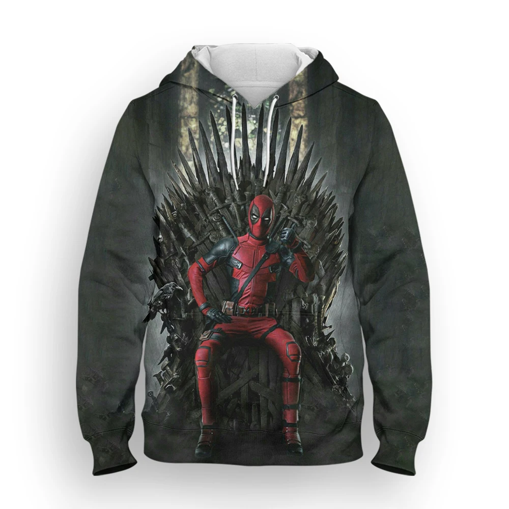 Толстовка мужская и женская с 3D-принтом Дэдпул Модный свитшот большого размера