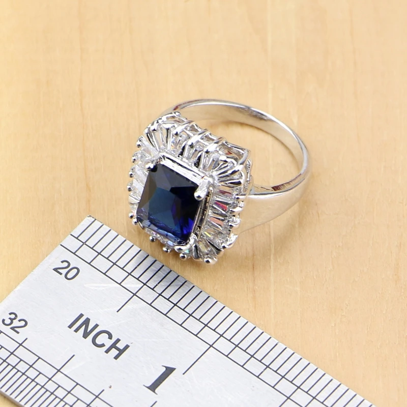 Женский ювелирный комплект из колье серёг и кольца серебра 925 пробы|jewelry sets