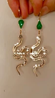 the golden jade serpent earringsgoth earringsgothic gifts for her