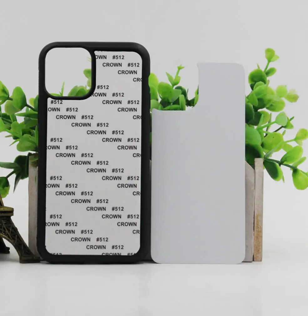 Blank 2D Sublimation TPU+PC Rubber Case for iphone 11 pro max with Aluminum Inserts 50pcs/lot | Mobile Phone Cases &amp Covers