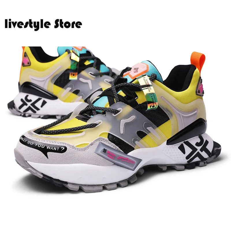 

2021 Men's Chunky Sneakers 2020 New Arrival Fashion Colorful Harajuku Breathable Men Shoes Male Footwear Trainers