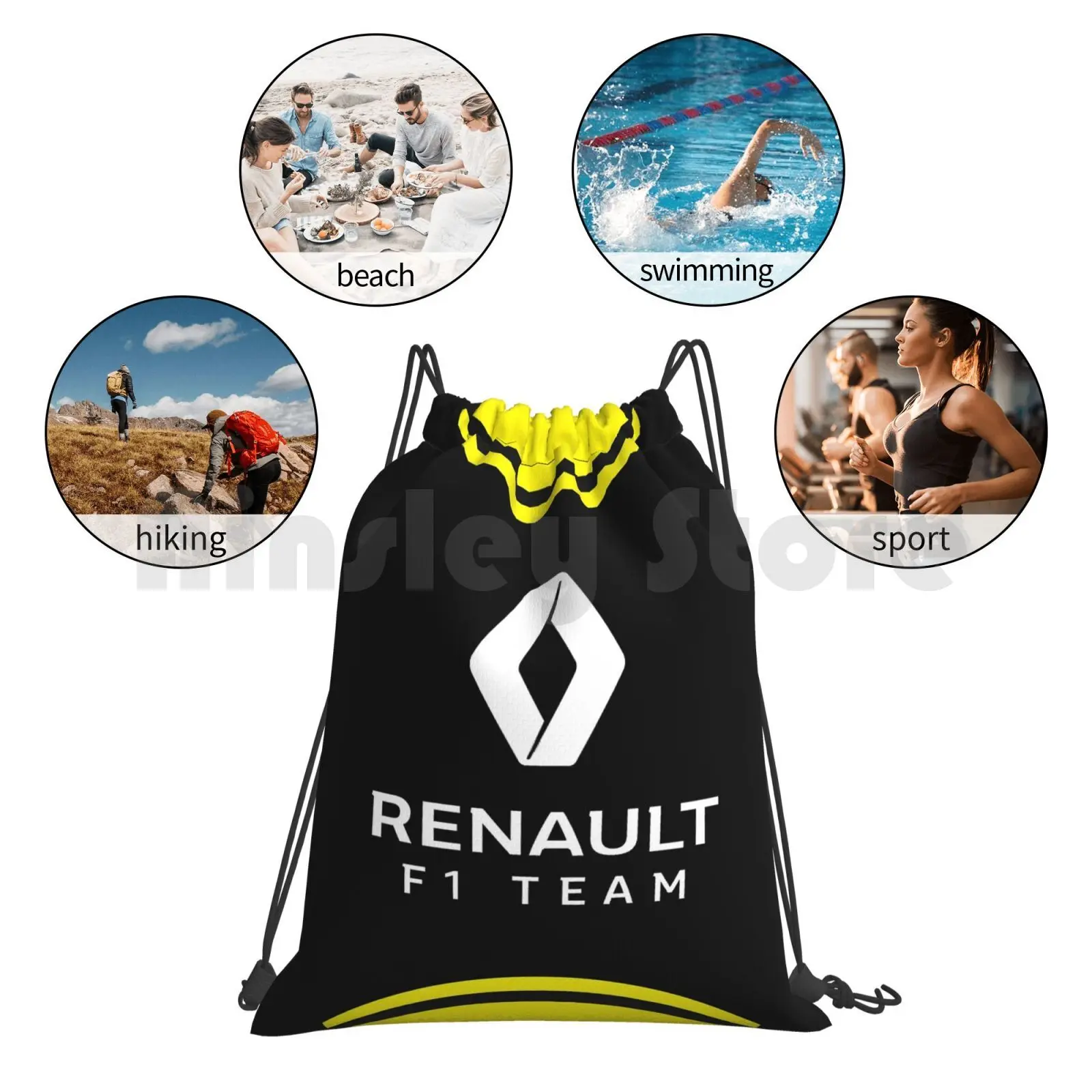 

Renault Team Backpack Drawstring Bag Riding Climbing Gym Bag Renault Team Daniel Ricciardo Australia Ricciardo Nico Nico