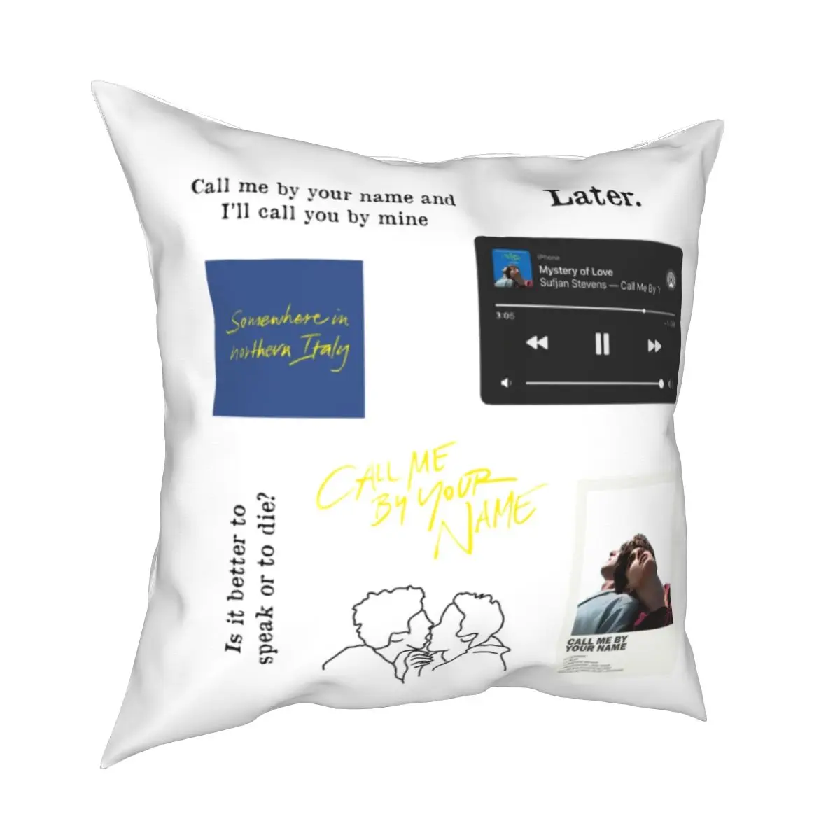

Call Me By Your Name Sticker Pillow Case Elio Oliver CMBYN LGBT Gay Movie Cushion Cover Decor Pillowcover for Seat 40x40cm