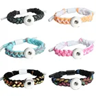 Горячая Распродажа, ювелирные изделия, браслет ручной работы, плетеный кожаный браслет, браслет на застежке 18 мм, кнопки для женщин и мужчин, браслеты сделай сам, подарок