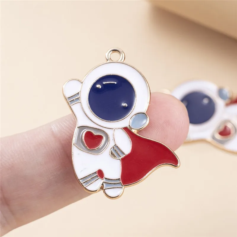 10 шт./лот эмалевые Подвески в виде ракеты астронавта планеты кулон DIY браслет