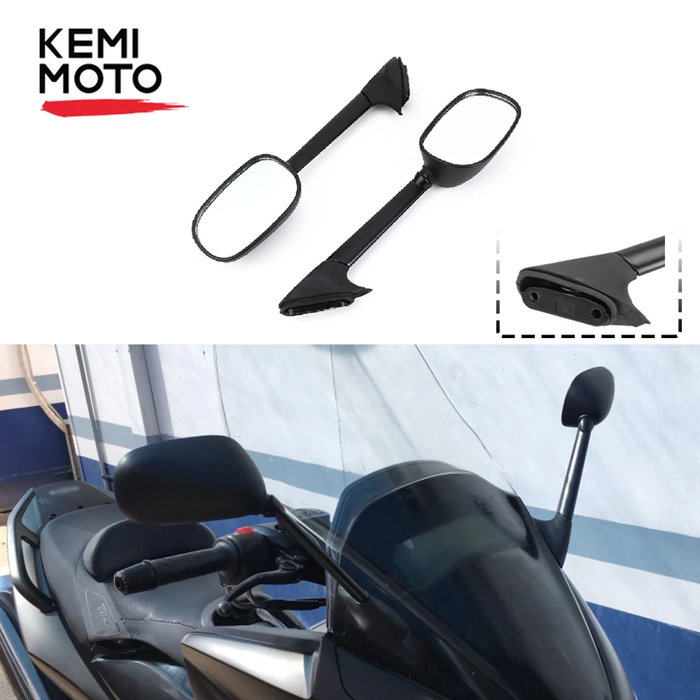 KEMIMOTO для Yamaha T-MAX 500 длинные боковые зеркала заднего вида XP 500 T-MAX500 TMAX 500 XP500 2008-2010 2011 2012 мотоциклетное зеркало