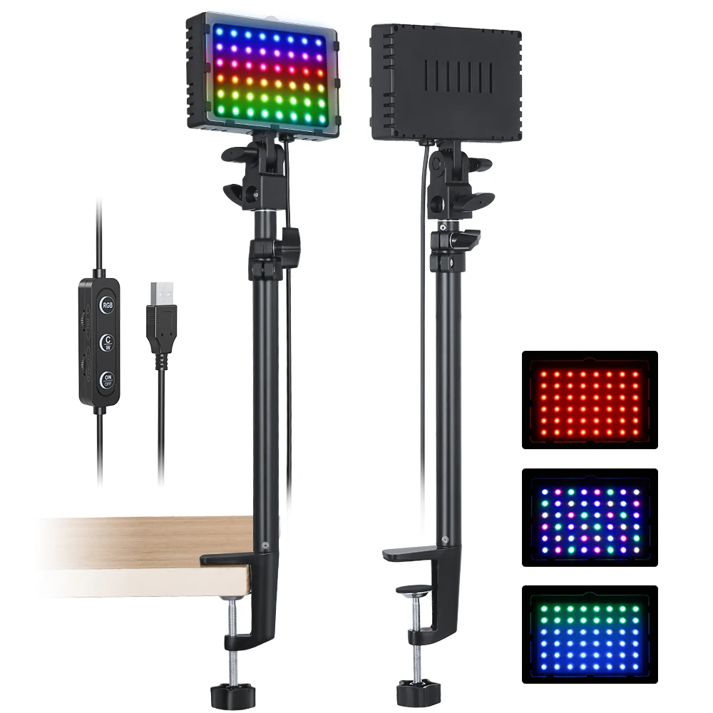 

Светодиодный светильник Andoer RGB + C-образный зажим светильник 2600-6000 К