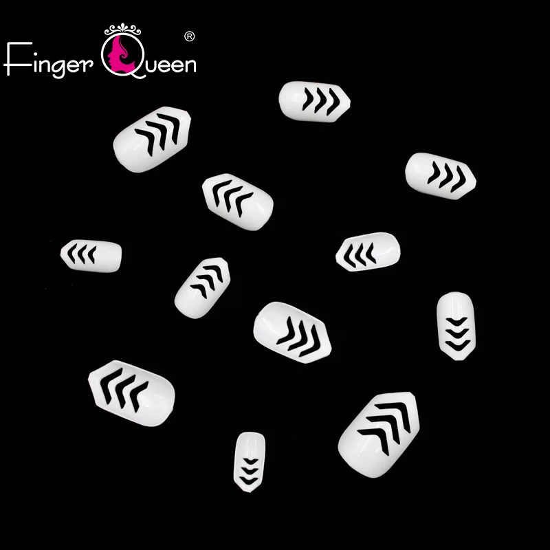 

100Pcs/Box White False Nails With Pointed Heads High Quality Plastics Fully Covered Nail Fingerqueen