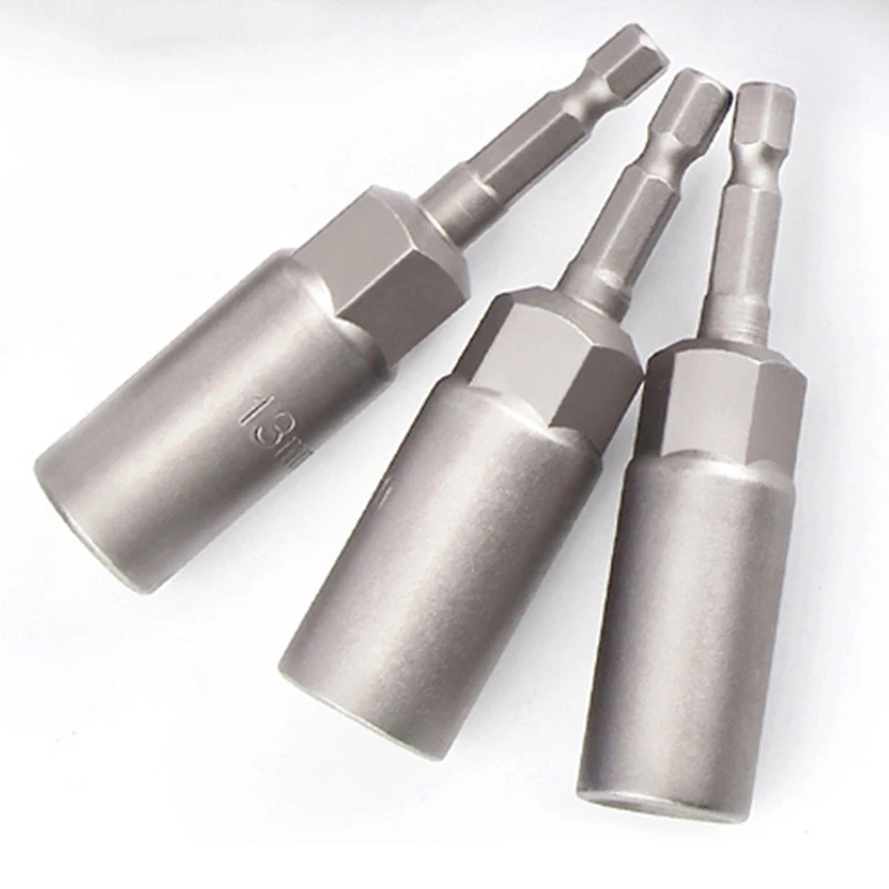 10Pc 1/4 Inch Wrench Hex Bit Socket Set Deep Long 1/2 Impact Drill Adapter Bits | Инструменты