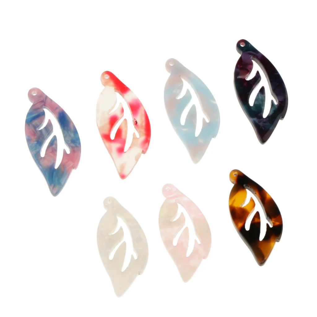 

7 шт. в богемном стиле листьев Форма кулон ацетат акриловые серьги украшения фурнитура