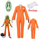 Костюм для косплея аниме Nanbaka NO.25 Niko Rock, оранжевое боди + перчатка, косплей заключенного, одежда на Хэллоуин