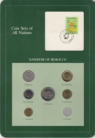 a set of 5 morocco coins franklin card 100 authentic original coin collectibles unc