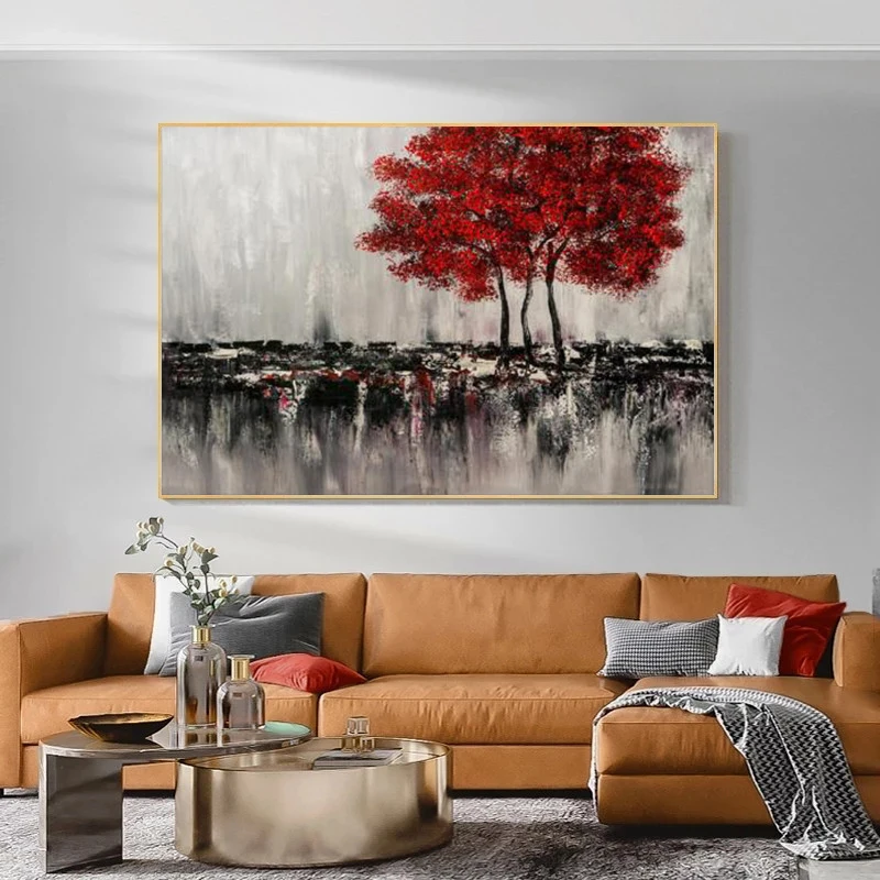 Modern Trees Landscape Vintage Posters And Prints Abstract Nature Scenery Wall Art Canvas Pictures For Living Room Cuadros Decor | Дом и сад