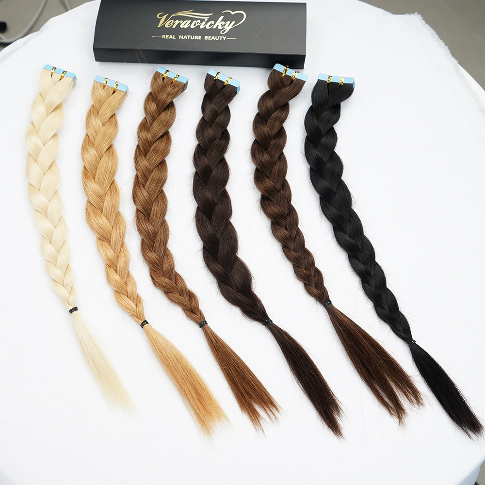 

Veravicky 14"-22" Machine made remy Tape in Human Hair extensions 50/100G Skin weft Real Natrual Straught hair extensiones