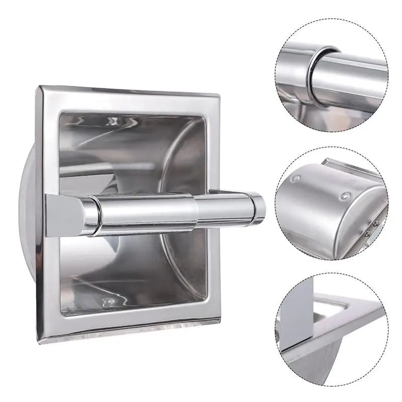 

Creative Roll Paper Stand Practical Paper Holder Embedded-In Tissue Rack For Home Bathroom