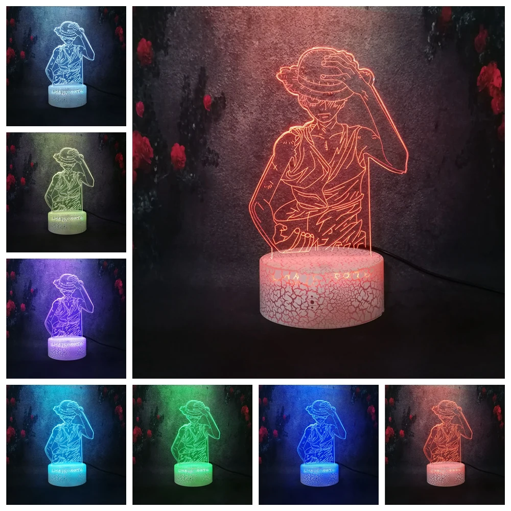 Японский популярный аниме цельный креативный персонаж модель Luffy светодиодный 3d