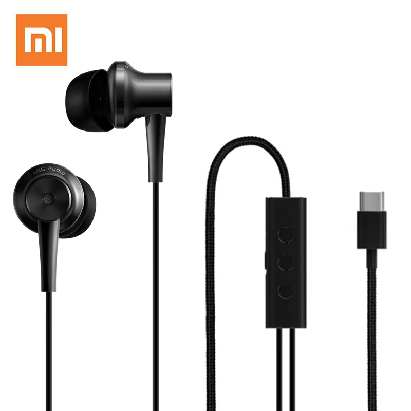 100% Новый Xiaomi ANC наушники type C шумоподавление проводное управление с микрофоном