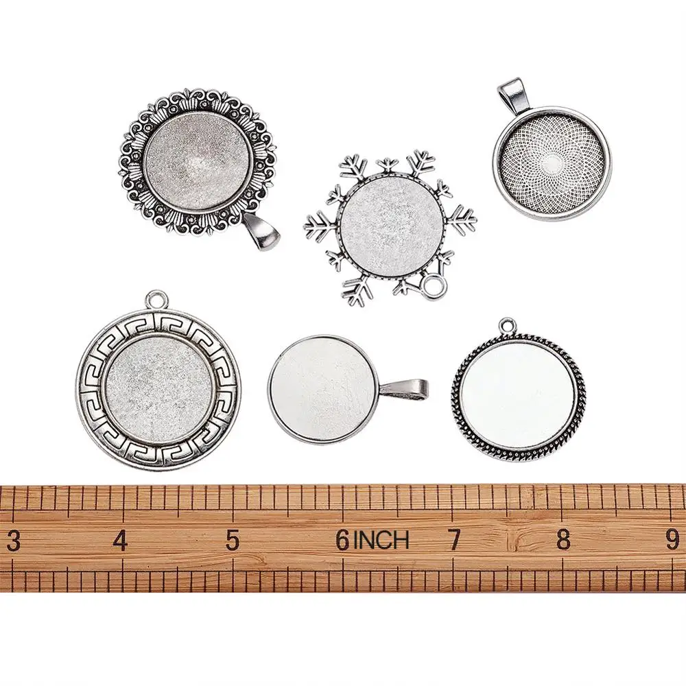 

1Set Alloy Pendant Cabochon Settings Charms for DIY Jewelry Making Necklaces Bracelets Mixed Shapes 36-54x28-37.5x2-3mm Hole: 3