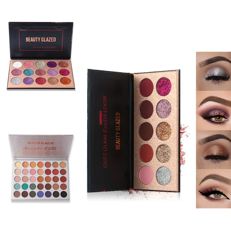 Beauty Glazed 35/15/10 цветов блестящая Палитра Тени для век брендовый макияж матовые