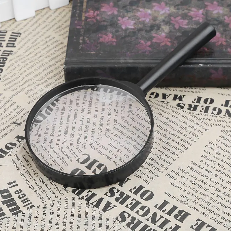 

D08D 90mm Handheld Magnifier 5X Reading Map Newspaper Magnifying Glass Jewelry Loupe