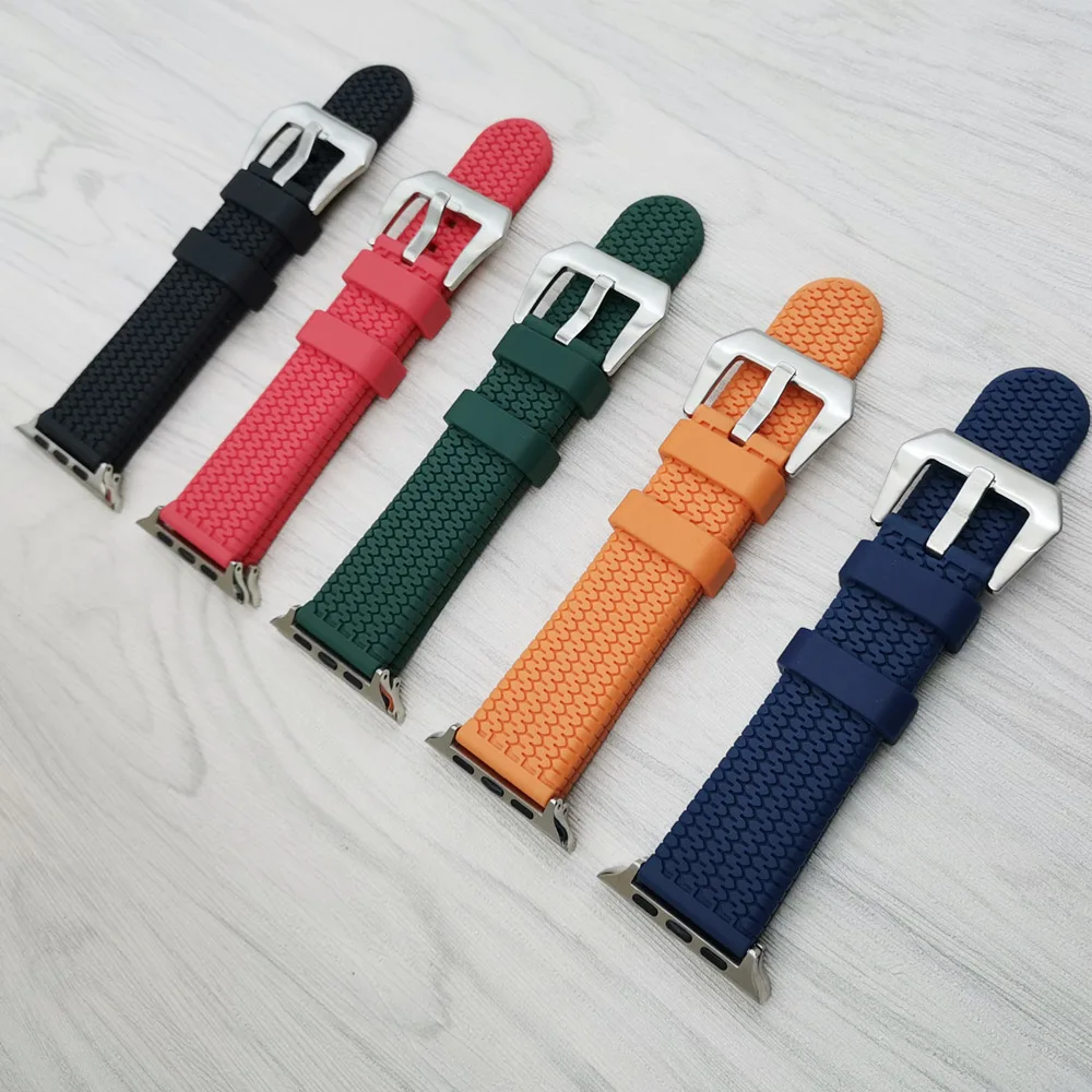 Крутой ремешок для Apple iWatch Series 5 4 3 2 1 спортивный силиконовый браслет Watch 4/5 42 мм 38 40
