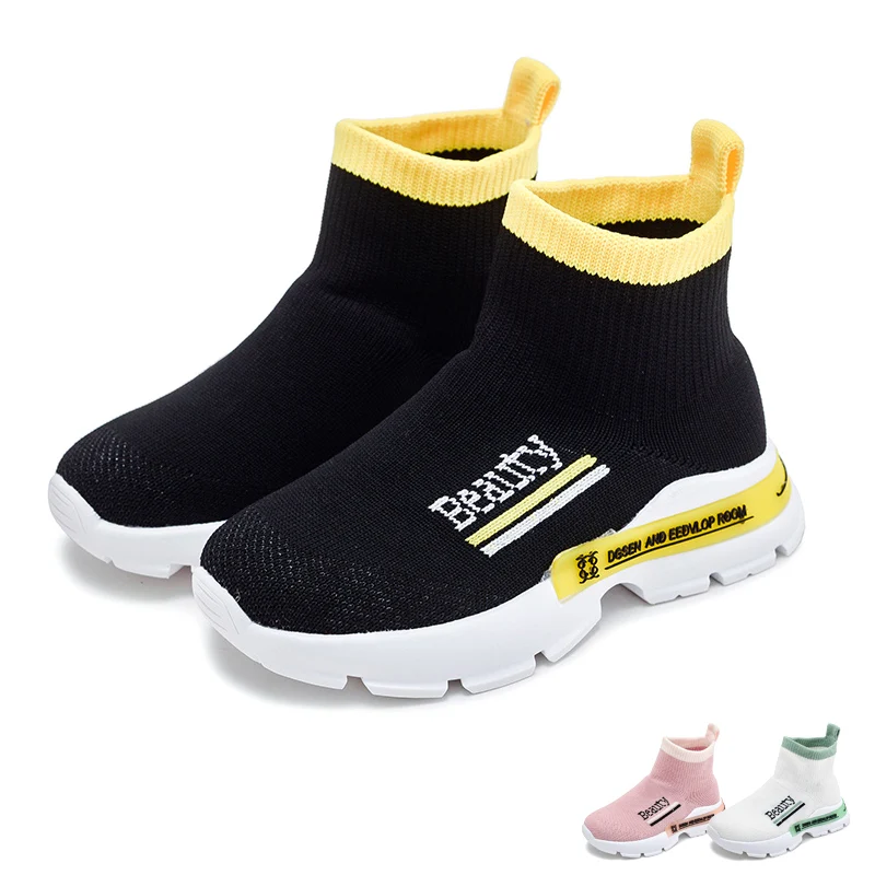 

Spring Autumn Children Elastic Cloth Socks Shoes Kids Fashion Casual Sneakers Toddlers Solid Sports Shoes for Girls Boys Tenis